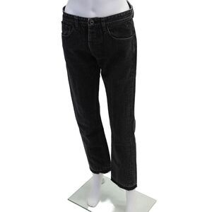 Vis A Vis Womens Button Fly High Rise Fringe Straight Leg Jeans Gray Size 2